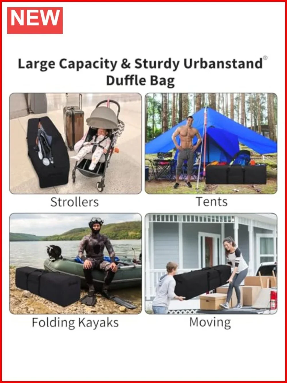 Extra Large Duffle Bag for Travel, Sports Gear Storage, 600D Polyester